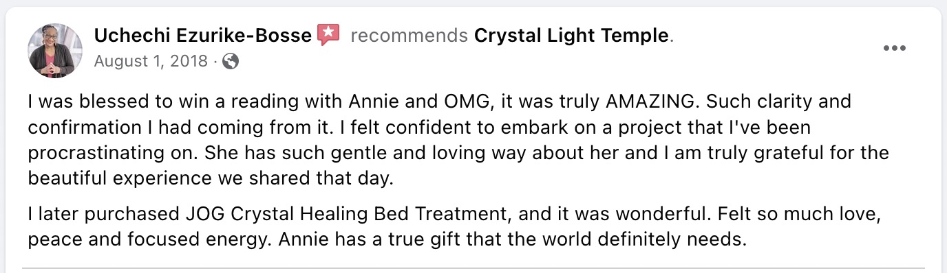 Annie Bal Crystal Light Temple - Review